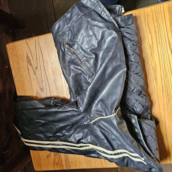 Brave Soul Motorcycle Jacket Mens Size XL Black Leather Long Sleeve Front Zipper - Picture 5 of 5